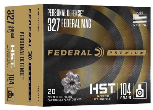 Federal P327HST1S Premium Personal Defense 327FederalMag 104gr Jacketed Hollow Point 20 Per Box/10 Case