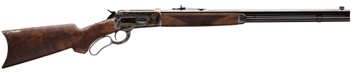 Winchester Repeating Arms 534227142 Model 1886 Deluxe Full Size 45-70 Gov 8+1 24" Brushed Polish Blued Octagon Barrel, Color Case Hardened  Steel Receiver, Satin Walnut Fixed w/Pistol Grip Stock