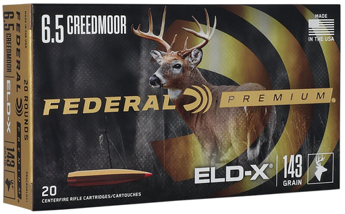 Federal P65CRDELDX1 Premium ELD-X 6.5Creedmoor 143gr 20 Per Box/10 Case