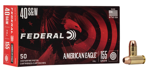 Federal AE40R2 American Eagle Handgun 40S&W 155gr Full Metal Jacket 50 Per Box/20 Case