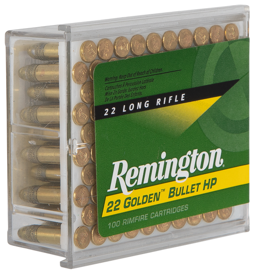 Remington Ammunition 21278 Golden Bullet Rimfire 22LR 36gr Plated Hollow Point 100 Per Box/50 Case