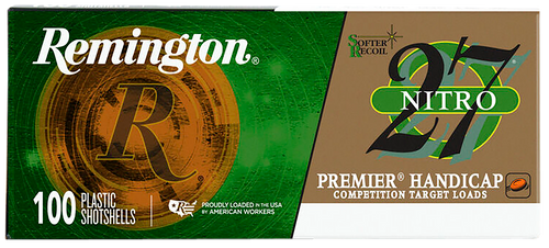 Remington Ammunition 28867 Premier Nitro 27 Handicap 12 Gauge 2.75" 1 1/8 oz 7.5 Shot 100 Per Box/ 2 Cs