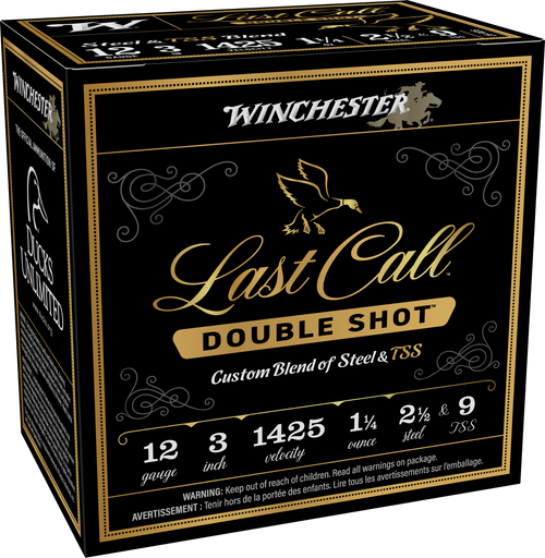 Winchester Ammo LCDS1239 Last Call Double Shot 12Gauge 3" 1 1/4oz 2.5/9TSS Shot 25 Per Box/10 Case