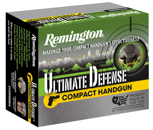 Remington Ammunition 28967 Ultimate Defense Compact Handgun 45ACP 230gr Brass Jacketed Hollow Point 20 Per Box/25 Case