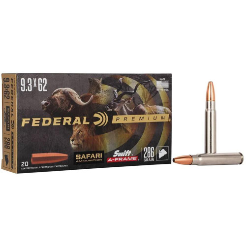 Federal Premium Cape-Shok Rifle Ammunition 9.3x62mm 286 gr SAF 2360 fps - 20/ct