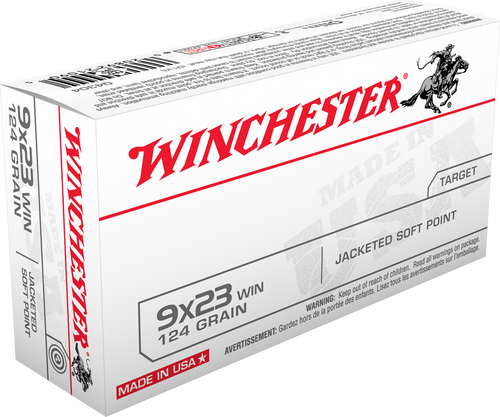 Winchester Ammo Q4304 USA  9x23Win 124gr Jacketed Soft Point 50 Per Box/10 Case