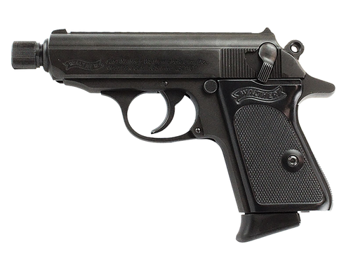 Walther Arms 4796061 PPK  32 ACP 6+1 3.30" Black Steel Threaded Barrel, Black Serrated Steel Slide, Black Steel Frame w/Beavertail Textured, Polymer Grip