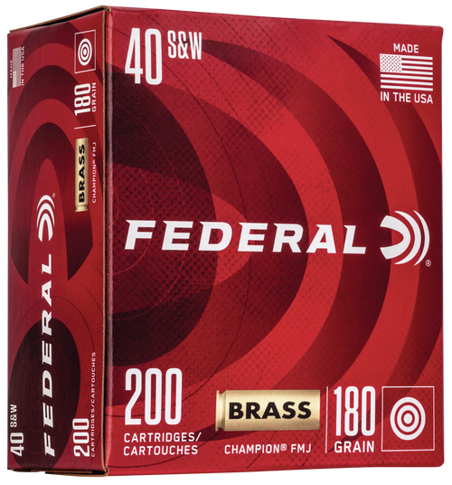 Federal WM52232 Champion Training 40S&W 180gr Full Metal Jacket 200 Per Box/5 Case