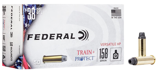 Federal TP38VHP1 Train + Protect  38Special 158gr Versatile Hollow Point 50 Per Box/10 Case