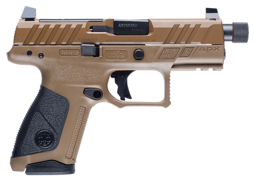 Beretta USA APX A1 Compact Tactical 9mm Luger, 4.2" Barrel, 15+1, FDE Cerakote / Black