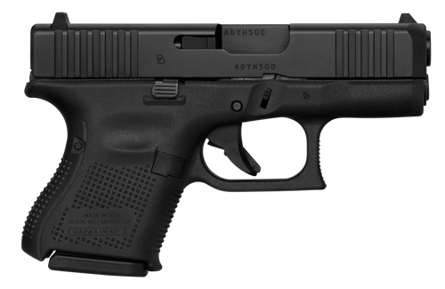 Glock UA265S201 G26 Gen5 Sub-Compact 9mm Luger 10+1 3.43" Black GMB Barrel, Black nDLC Serrated Slide, Black Polymer Frame, Black Textured w/Interchangeable Backstrap Grip, Ambidextrous, USA Made