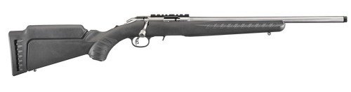 Ruger 8351 American Rimfire Full Size 22 LR 10+1 18" Satin Stainless Steel Threaded Barrel & Receiver w/Scope Rail, Black Fixed Synthetic Stock, Right Hand