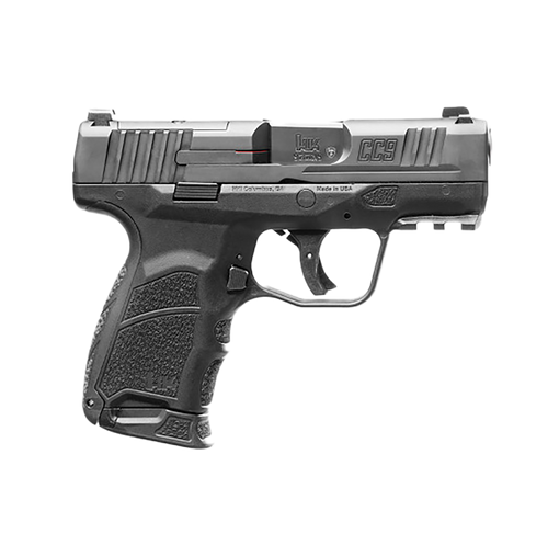 HK 81000550 CC9  9mm Luger 10+1/12+1 3.32" Black Polygonal Rifled Barrel, Optic Ready/Serrated Steel Slide, Polymer Frame w/Picatinny Rail, Black Interchangeable Backstrap Grip