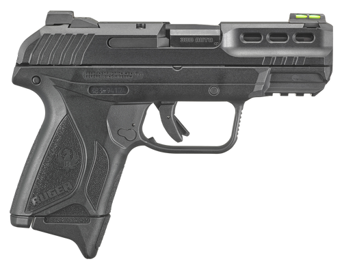 Ruger 3855 Security-380  380 ACP 10+1 3.42" Black Oxide Barrel, Black Serrated Steel Slide, Black Polymer Frame w/Accessory Rail, Black Polymer Grips