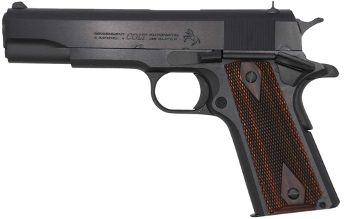 Colt Mfg O1911C38RB Government  38 Super 9+1 5" National Match Barrel, Blued Carbon Steel Serrated Slide, Blued Carbon Steel Frame w/Beavertail