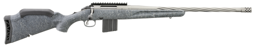 Ruger 46906 American II  Full Size 350 Legend 5+1 20" Cobalt Cerakote Spiral Fluted Threaded Barrel & Alloy Steel Receiver w/Picatinny Rail, Gray Splatter Adj LOP Synthetic Stock