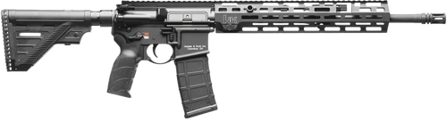 HK 81000828 MR556 A4 5.56x45mm 10+1 16.50" Black Threaded Barrel, Black Picatinny Rail, M-LOK Handguard, 6 Position Black Synthetic Stock, Ambidextrous