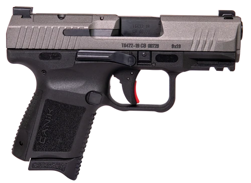 Canik HG5610TN TP9 Elite Subcompact 9mm Luger 3.60" 15+1,12+1 Black Frame with with Optic Cut Tungsten Gray Cerakote Steel Slide, Interchangeable Backstrap Grip & Picatinny Rail