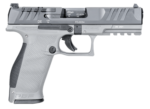 Walther Arms 2858371NP3 PDP  Full Size Frame 9mm Luger 18+1 4.50" Stainless Polygonal Rifled Barrel, Optic Ready/Serrated Steel Slide, Gray Polymer Frame w/Picatinny Rail Ambidextrous