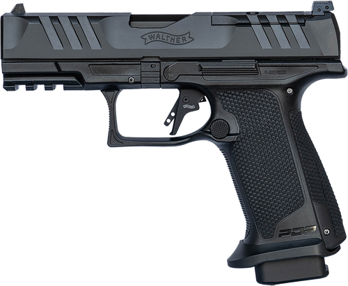 Walther Arms 4796040 PDP F-Series Pro 9mm Luger 18+1 4" Black Steel Barrel, Black Serrated/Optic Ready Steel Slide, Black Polymer Frame w/Picatinny Rail, Medium Backstrap Grip