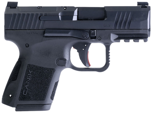 Canik HG7651N Mete MC9 9mm Luger 10+1 3.18" Black Steel Barrel, Tennifer w/Black Cerakote Optic Ready/Serrated Slide, Black Polymer Frame w/Picatinny Rail, Black Polymer Grips