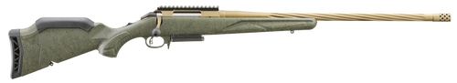Ruger 46932 American II Predator Full Size 7mm-08 Rem 3+1 22" Burnt Bronze Cerakote Spiral Fluted Threaded Barrel & Alloy Steel Receiver w/Picatinny Rail, Green Splatter Adj LOP Synthetic Stock