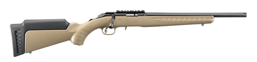 Ruger American Rimfire .22 WMR, 16.1" Barrel, 15, Black/FDE / Satin Blued
