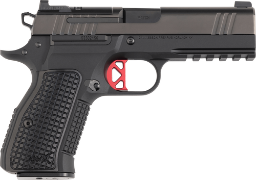 Dan Wesson 92103 DWX  Compact Frame 9mm Luger 15+1 4.95" Black Match Grade Barrel, Black DLC Serrated Steel Slide, Black Aluminum Frame w/Beavertail & Picatinny Rail, Black Textured Aluminum Grip
