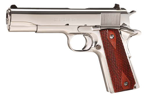 Colt Mfg Custom Government .38 Super, 5" Barrel, 9+1, High Polish Stainless