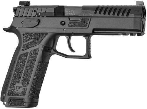 CZ-USA 01670 P-09 F Nocturne Full Size Frame 9mm Luger 10+1 4.53" Black Steel Barrel, Black Optic Cut/Serrated Steel Slide, Black Polymer Frame w/Picatinny Rail, Textured Grip