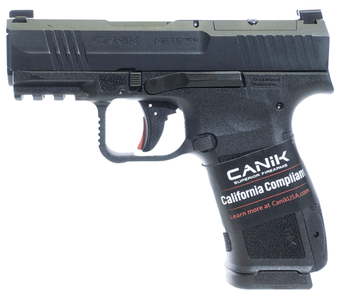 Canik HG7884CA-N Mete MC9L *CA Compliant 9mm Luger 10+1 3.18" Black Steel Barrel, Black Nitride Steel Serrated Slide, Black Polymer Frame w/Picatinny Rail, Interchangeable Backstrap Grip