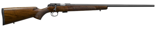 CZ-USA 02312 CZ 457 American Full Size 17 HMR 5+1 24" Black Nitride Black Nitride Steel Receiver Turkish Walnut Fixed American Style Stock Right Hand