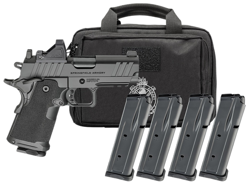 Springfield Armory 1911 DS Prodigy Compact Gear Pac 9mm Luger, 3.5" Barrel, 15+1, Black Cerakote