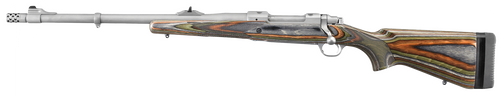 Ruger 47124 Hawkeye Guide Gun 375 Ruger 3+1 20" Matte Stainless Threaded Barrel, Matte Stainless Stainless Steel Receiver w/Integral Scope Mount, Green Mountain Adj LOP Laminate Stock, Left Hand