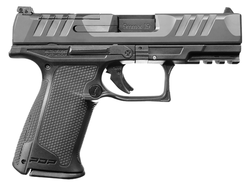 Walther Arms 2842734 PDP F-Series 9mm Luger 15+1 4" Black Steel Barrel, Black Optic Ready/Serrated Slide, Black Polymer Frame w/Picatinny Rail, Black Performance Duty Texture Grips, Ambidextrous