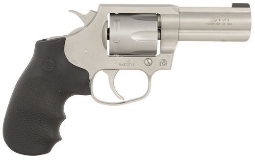 Colt Mfg KCOBRASM3BB King Cobra  Small 357 Mag 6 Shot 3" Matte Stainless Steel Barrel, Cylinder Frame, Black Hogue Overmolded Grips, Exposed Hammer