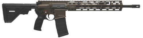 HK 81001204 MR556 A4 5.56x45mm 10+1 16.50" Black Threaded Barrel, Patriot Brown Picatinny Rail Receiver, M-LOK Handguard, 6 Position Black Synthetic Stock, Ambidextrous