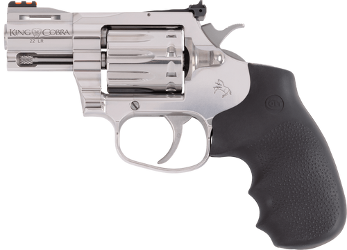 Colt Mfg KCOBRA22SP2RFO King Cobra  22 LR 10 Shot 2" Stainless Vent Rib Barrel, Stainless Cylinder & Frame, Black Rubber Grip