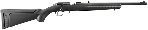 Ruger 8322 American Rimfire Full Size 22 WMR 9+1 18" Satin Blued Threaded Barrel & Alloy Steel Receiver w/Integral Scope Mount, Black Fixed Synthetic Stock, Right Hand