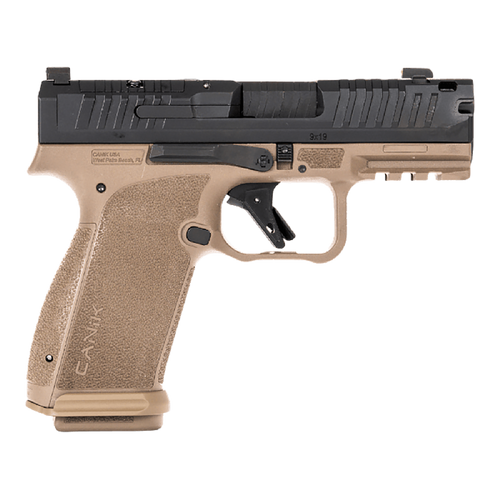 Canik HG8328BDN Mete MC9 Prime Sub-Compact Frame 9mm Luger 17+1 3.64" Black Black Steel Serrated Slide, Flat Dark Earth Polymer Frame w/Picatinny Rail, Textured Grip