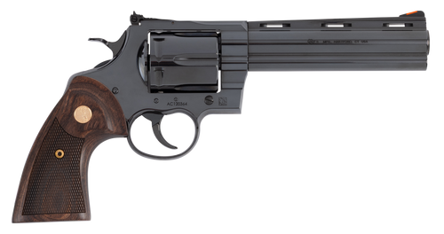 Colt Mfg ANACONDABP6WTS Anaconda  Large 44 Mag 6 Shot 6" Blued Vent Rib Barrel, Cylinder, Drilled & Tapped Steel Frame, Hogue Finger Grooved Grip, Exposed Hammer