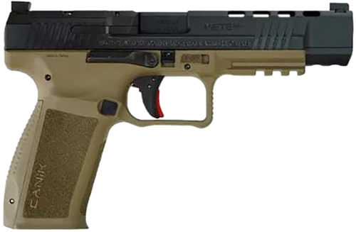 Canik HG6651N Mete SFx  9mm Luger 10+1 5.20" Black Nitride Match Grade Barrel, Black Optic Ready/Serrated Steel Slide, Flat Dark Earth Polymer Frame w/Picatinny Rail, Aggressive Texture Grip