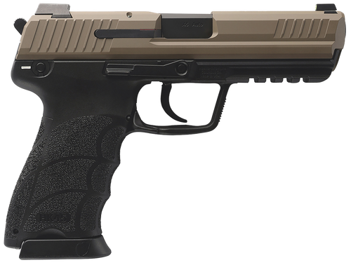 HK 81001208 HK45 V1 45 ACP 10+1 4.46" Black Polygonal Rifled Barrel, Flat Dark Earth Cerakote Serrated Steel Slide, Flat Dark Earth Polymer Frame w/Picatinny Rail, Ambidextrous
