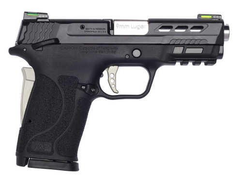 Smith & Wesson 13225 Performance Center M&P Shield EZ M2.0 9mm Luger 3.80" 8+1 Matte Black Black Armornite Stainless Steel Ported Slide Black Polymer Grip Sliver Colored Accents