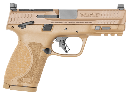 Smith & Wesson 13573 M&P M2.0  Compact 9mm Luger 15+1 4" Stainless Steel Barrel & Optic Cut/Serrated Stainless Steel Slide, Flat Dark Earth Polymer Frame w/Picatinny Rail