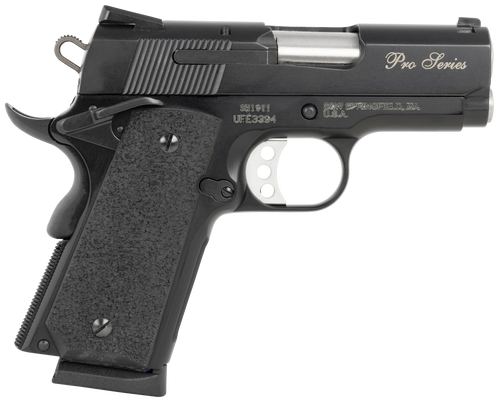 Smith & Wesson 178020 PC 1911 Pro Sub-Compact Frame 45 ACP 7+1, 3" Stainless Steel Barrel, Black Serrated Carbon Steel Slide, Black Aluminum Frame w/Beavertail, Black Stippled Grip