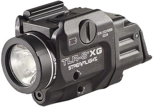 Streamlight 69434 TLR-8A Flex w/Laser Black Anodized Aluminum, 500 Lumens White LED, Green Laser 140 Meters Beam, Rail Clamp Mount