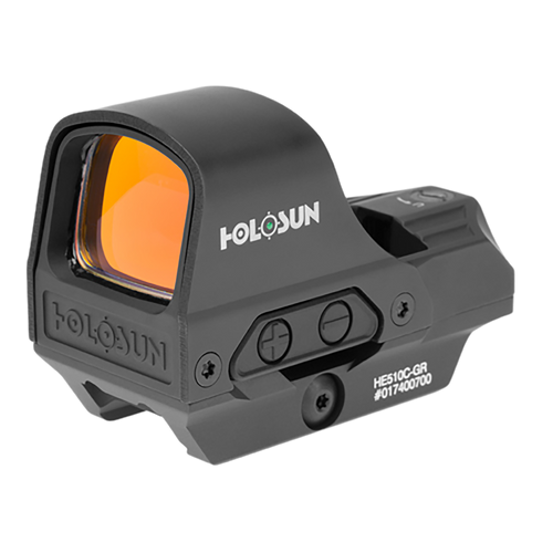 Holosun HE510CGR 510  Black 1 x 0.91" x 1.26" 2 MOA Green Dot/65 MOA Circle Multi Reticle