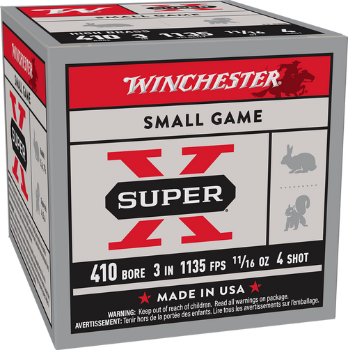 Winchester Ammo X4134 Super X Heavy Game Load High Brass 410Gauge 3" 11/16oz 4Shot 25 Per Box/10 Case