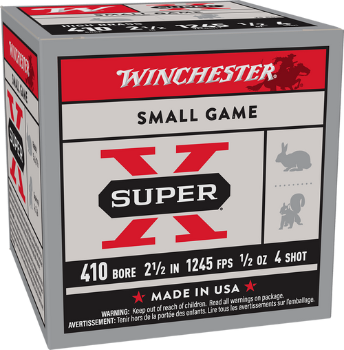 Winchester Ammo X414 Super X Heavy Game Load High Brass 410Gauge 2.50" 1/2oz 4Shot 25 Per Box/10 Case